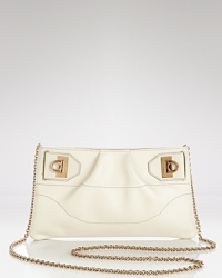 Indulge your ladylike side with Salvatore Ferragamo's polished leather crossbody. In a crisp white leather, this bag is an instant classic with black trousers and a vibrant coat. Indulge your ladylike side with Salvatore Ferragamo's polished leather crossbody. In a crisp white leather, this bag is an instant classic with black trousers and a vibrant coat.