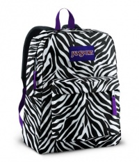 Jansport Backpack Superbreak Zebra Stripes Black and White for School Work or Play Jansport Backpack Superbreak Zebra Stripes Black and White for School Work or Play