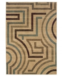 A labyrinthine line motif in a rich color palette brings gorgeous dimension in this stunning area rug from Sphinx. Woven of durable, long nylon fibers that also offer a soft hand, it serves to enliven any space with beautiful movement. A labyrinthine line motif in a rich color palette brings gorgeous dimension in this stunning area rug from Sphinx. Woven of durable, long nylon fibers that also offer a soft hand, it serves to enliven any space with beautiful movement.