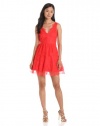 BCBGMAXAZRIA Womens Petite Willa V-Neck Lace Dress