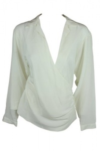 LAUREN Ralph Lauren Womens Pearl Wrap Long Sleeve Silk Top 10 LAUREN Ralph Lauren Womens Pearl Wrap Long Sleeve Silk Top 10