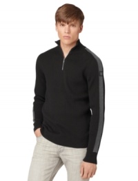 Fitted pullover sweater to keep you warm and stylish this fall by Calvin Klein Jeans. Fitted pullover sweater to keep you warm and stylish this fall by Calvin Klein Jeans.