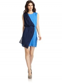 THE LOOKColorblocked designRound necklineSleevelessGathered shoulderDraped contrast panelBust dartsSelf-tie beltSide zip closureBack keyhole with button closureTHE FITAbout 34 from shoulder to hemTHE MATERIALSilkFully linedCARE & ORIGINDry clean ImportedModel shown is 5'10 (177cm) wearing US size Small. THE LOOKColorblocked designRound necklineSleevelessGathered shoulderDraped contrast panelBust dartsSelf-tie beltSide zip closureBack keyhole with button closureTHE FITAbout 34 from shoulder to hemTHE MATERIALSilkFully linedCARE & ORIGINDry clean ImportedModel shown is 5'10 (177cm) wearing US size Small.