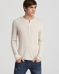 John Varvatos Star USA Ribbed Henley Sweater John Varvatos Star USA Ribbed Henley Sweater
