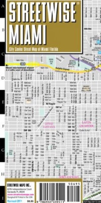 Streetwise Miami Map - Laminated City Center Street Map of Miami, Florida - Folding pocket size travel map with metrorail