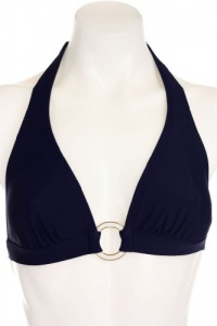 Shoshanna Navy Ring Halter Bikini Top, P/S A Cup Shoshanna Navy Ring Halter Bikini Top, P/S A Cup