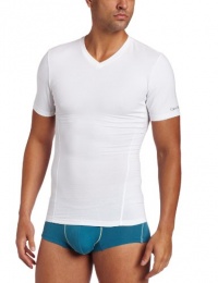 Calvin Klein Men's Core Sculpt Compression Short Sleeve V-Neck Tee, White, Large Calvin Klein Men's Core Sculpt Compression Short Sleeve V-Neck Tee, White, Large