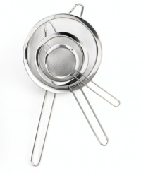 With a sieve for every cooking occasion -- from separating ingredients to dusting powdered sugar -- you'll never be left without the right tool for the job. Limited lifetime warranty. With a sieve for every cooking occasion -- from separating ingredients to dusting powdered sugar -- you'll never be left without the right tool for the job. Limited lifetime warranty.