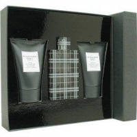 Burberry Brit By Burberry For Men. Gift Set ( Eau De Toilette Spray 3.3 Oz + Aftershave Balm 3.3 Oz + Shower Gel 3.3 Oz).