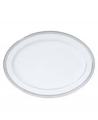 Well-suited for formal occasions, Mikasa's regal Platinum Crown dinnerware and dishes collection trims elegant white fine china with embossed platinum bands. Well-suited for formal occasions, Mikasa's regal Platinum Crown dinnerware and dishes collection trims elegant white fine china with embossed platinum bands.