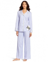 Hue Sleepwear Women's Knit Notched Scotty Set, Blue, Medium Hue Sleepwear Women's Knit Notched Scotty Set, Blue, Medium