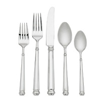 Substantial handles with dimensional banding details lend grand presence to this flatware collection from kate spade new york. Substantial handles with dimensional banding details lend grand presence to this flatware collection from kate spade new york.