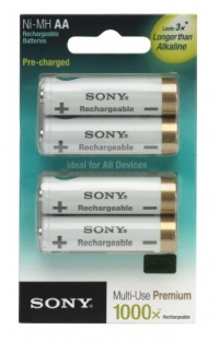 Sony NHAAB4KN Cycle Energy 2000 mAh Pre-Charged AA Rechargeable Batteries Sony NHAAB4KN Cycle Energy 2000 mAh Pre-Charged AA Rechargeable Batteries