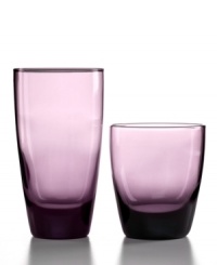 Basic shape, bold color. Refresh and revive with a richly tinted drinkware set combining highball and double old-fashioned glasses from The Cellar. Basic shape, bold color. Refresh and revive with a richly tinted drinkware set combining highball and double old-fashioned glasses from The Cellar.