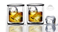 Sun's Tea (TM) 9 oz Strong Double Wall Manhattan Style Old-fashioned Scotch/Whiskey Glasses, Set of 2 Sun's Tea (TM) 9 oz Strong Double Wall Manhattan Style Old-fashioned Scotch/Whiskey Glasses, Set of 2