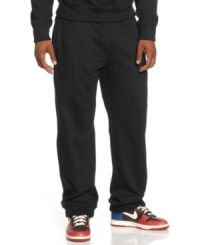 Whether you're lifting or lounging, these Rocawear fleece athletic pants will keep you comfortable. Whether you're lifting or lounging, these Rocawear fleece athletic pants will keep you comfortable.