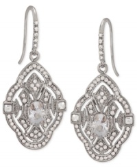 All the glistening glamour can be found in these diamond-shape drop earrings from Carolee. Crafted from silver-tone mixed metal, the pair dazzles with an array of glass crystals adorning it. Approximate drop: 1-1/8 inches. All the glistening glamour can be found in these diamond-shape drop earrings from Carolee. Crafted from silver-tone mixed metal, the pair dazzles with an array of glass crystals adorning it. Approximate drop: 1-1/8 inches.