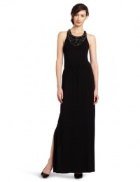 Michael Stars Women's Carine Sleeveless Slit Side Maxi with Beaded Neck Piece Dress, Black, Small Michael Stars Women's Carine Sleeveless Slit Side Maxi with Beaded Neck Piece Dress, Black, Small