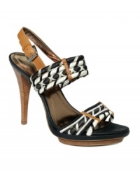 Festive prints and fun fabrics. Pair the FALCHI by Falchi's Arielle sandals with solids and watch the patterns pop. Festive prints and fun fabrics. Pair the FALCHI by Falchi's Arielle sandals with solids and watch the patterns pop.