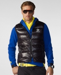Shocking the senses and the competition in a bright neon hue, the Ocean Down Vest is crafted in water-and-wind resistant nylon with a plush down filling for superior performance in any condition. Shocking the senses and the competition in a bright neon hue, the Ocean Down Vest is crafted in water-and-wind resistant nylon with a plush down filling for superior performance in any condition.