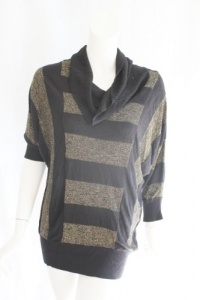 INC International Concepts Womens Black Gold Nostalgia Stripe Sweater PL INC International Concepts Womens Black Gold Nostalgia Stripe Sweater PL