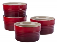 Le Creuset Stoneware Set of 4 Stackable Ramekins, 7-Ounce, Cherry