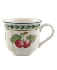 Bring the lush bounty of the French countryside to your table with this cheery after-dinner cup. Fresh summer fruits and leaf garland adorn durable porcelain from Villeroy & Boch. Bring the lush bounty of the French countryside to your table with this cheery after-dinner cup. Fresh summer fruits and leaf garland adorn durable porcelain from Villeroy & Boch.