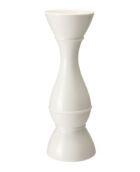 Radiating vintage charm, the shapely Farmhouse Touch candlestick features a pure white glaze in premium porcelain to complement the country dinnerware collection from Villeroy & Boch. Radiating vintage charm, the shapely Farmhouse Touch candlestick features a pure white glaze in premium porcelain to complement the country dinnerware collection from Villeroy & Boch.