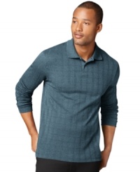 Up your exposure at work with the windowpane patter on this Van Heusen polo shirt that's sure to get you noticed. Up your exposure at work with the windowpane patter on this Van Heusen polo shirt that's sure to get you noticed.