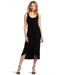 Wrapper Knit High Low Hem Tulip Skirt Detail Gathered Bodice Dress with Braided Tie Belt Wrapper Knit High Low Hem Tulip Skirt Detail Gathered Bodice Dress with Braided Tie Belt