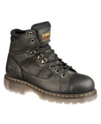 You'll be unstoppable in this pair of men's boots designed to be resistant to water and slippage. From the factory floor to the neighborhood bar, these industrial boots for men offer a rough and rugged style that won't ever quit on you. You'll be unstoppable in this pair of men's boots designed to be resistant to water and slippage. From the factory floor to the neighborhood bar, these industrial boots for men offer a rough and rugged style that won't ever quit on you.