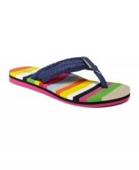 Style your friends will want to steal! The Vandal flip flops by Sugar are perfect for summer with their bold, color blocked footbed and cute denim straps. Style your friends will want to steal! The Vandal flip flops by Sugar are perfect for summer with their bold, color blocked footbed and cute denim straps.