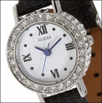 Guess Women's U85135L1 Silver Leather Quartz Watch with Silver Dial Guess Women's U85135L1 Silver Leather Quartz Watch with Silver Dial