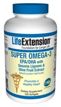 Life Extension Super Omega-3 EPA/DHA with Seasame Lignans and Olive Fruit Extract, 120 Softgels Life Extension Super Omega-3 EPA/DHA with Seasame Lignans and Olive Fruit Extract, 120 Softgels