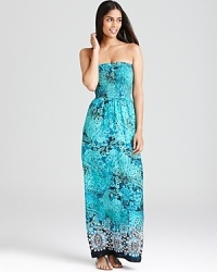 The intricate floral paisley print on this Aqua maxi dress gives the whole look a coveted vintage style. Wear it with strappy flats and layers of chic bangles. The intricate floral paisley print on this Aqua maxi dress gives the whole look a coveted vintage style. Wear it with strappy flats and layers of chic bangles.