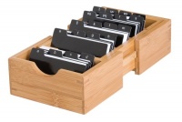 Lipper International Bamboo Expandable Business Card Holder with Dividers and Index Tabs Lipper International Bamboo Expandable Business Card Holder with Dividers and Index Tabs