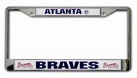 MLB Atlanta Braves Chrome License Plate Frame MLB Atlanta Braves Chrome License Plate Frame