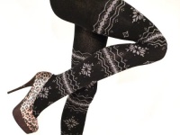 Lace Poet Ultra Thick Warm Snowflake Nordic Sweater Footed Tights Lace Poet Ultra Thick Warm Snowflake Nordic Sweater Footed Tights