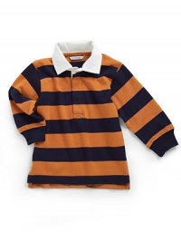 THE LOOKRugby stripe patternContrast point collarConcealed button placketLong sleeves with banded cuffsSide vented hemTHE MATERIALCottonCARE & ORIGINMachine washImported THE LOOKRugby stripe patternContrast point collarConcealed button placketLong sleeves with banded cuffsSide vented hemTHE MATERIALCottonCARE & ORIGINMachine washImported