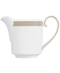 Like the grosgrain ribbons that dangle from her famous dresses, this white bone china collection of dinnerware and dishes from Vera Wang features two different platinum grosgrain borders. The wide corded border of textured grosgrain evokes soft elegance while the narrow wisp of platinum edging adds chic style. Like the grosgrain ribbons that dangle from her famous dresses, this white bone china collection of dinnerware and dishes from Vera Wang features two different platinum grosgrain borders. The wide corded border of textured grosgrain evokes soft elegance while the narrow wisp of platinum edging adds chic style.