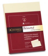 Southworth Resume Envelopes (9x12 Inches) and labels, 25% Cotton, 24 lb, Ivory, 25 Count Envelopes and 25 Count Labels (RF#4Q) Southworth Resume Envelopes (9x12 Inches) and labels, 25% Cotton, 24 lb, Ivory, 25 Count Envelopes and 25 Count Labels (RF#4Q)