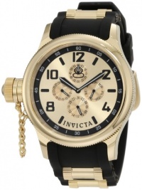 Invicta Men's 1803 Russian Diver Gold Dial Black Polyurethane Watch Invicta Men's 1803 Russian Diver Gold Dial Black Polyurethane Watch