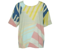 DKNY Scoop Neck Half Sleeve Shirt Denim Blue P DKNY Scoop Neck Half Sleeve Shirt Denim Blue P
