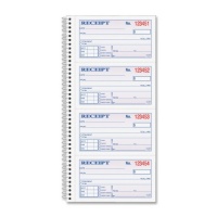 Adams Money and Rent Receipt Book, 2-Part Carbonless, 2.75 x 4.75 Inch Detached, Spiral Bound, 200 Sets per Book (SC1152)