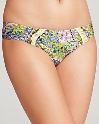 This paisley print bikini from Lucky Brand was made for sipping margaritas. With gold rimmed aviators and and cutoff shorts, the look is all-American effortless glamour. This paisley print bikini from Lucky Brand was made for sipping margaritas. With gold rimmed aviators and and cutoff shorts, the look is all-American effortless glamour.