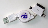 iPhone 3-in-1 USB Data Sync & Charger Retractable Cable for All iPhones, iPods, iPads, Androids, Bluetooth Headsets, BlackBerry (30pin + 8pin Lightning + microUSB, White) - Bloobury iPhone 3-in-1 USB Data Sync & Charger Retractable Cable for All iPhones, iPods, iPads, Androids, Bluetooth Headsets, BlackBerry (30pin + 8pin Lightning + microUSB, White) - Bloobury