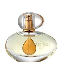 The essence of a woman. A luminous, sensuous fragrance, Intuition reflects the guiding inner voice that is inherent to every woman. The amber drop captured in the bottle represents the precious heart of the fragrance... rich, golden Amber. From a sparkling beginning, Intuition unfolds on your skin with warmth, femininity and sensuality. Let it awaken your senses.