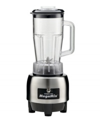 Raise the bar! Welcome high-speed, unparalleled strength into your home with the incredible 1 horse power motor, stainless steel blades and steel housing of this commercial-grade blender. Working at 27,000 rpms to crush ice and other frozen ingredients to pure beverage bliss in seconds flat. 1-year warranty. Model HPB300. Raise the bar! Welcome high-speed, unparalleled strength into your home with the incredible 1 horse power motor, stainless steel blades and steel housing of this commercial-grade blender. Working at 27,000 rpms to crush ice and other frozen ingredients to pure beverage bliss in seconds flat. 1-year warranty. Model HPB300.