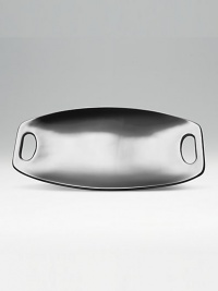 Easy-to-use yet incredibly elegant, this handcrafted metal serving piece keeps food both cold and hot. Also available in 7 X 14 size. Comes in Nambé blue gift box 9W X 18L Hand wash Imported Easy-to-use yet incredibly elegant, this handcrafted metal serving piece keeps food both cold and hot. Also available in 7 X 14 size. Comes in Nambé blue gift box 9W X 18L Hand wash Imported