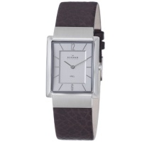Skagen Men's 224LSLC1 Steel Silver Dial Brown Leather Strap Watch Skagen Men's 224LSLC1 Steel Silver Dial Brown Leather Strap Watch